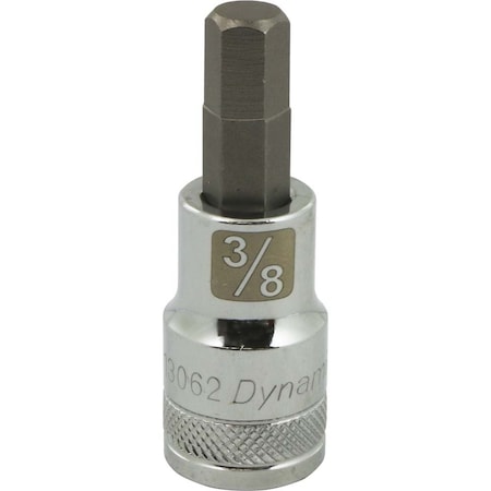 Dynamic Tools 1/2" Drive SAE Hex Head, 3/8" Bit Standard Length, Chrome Socket D013062